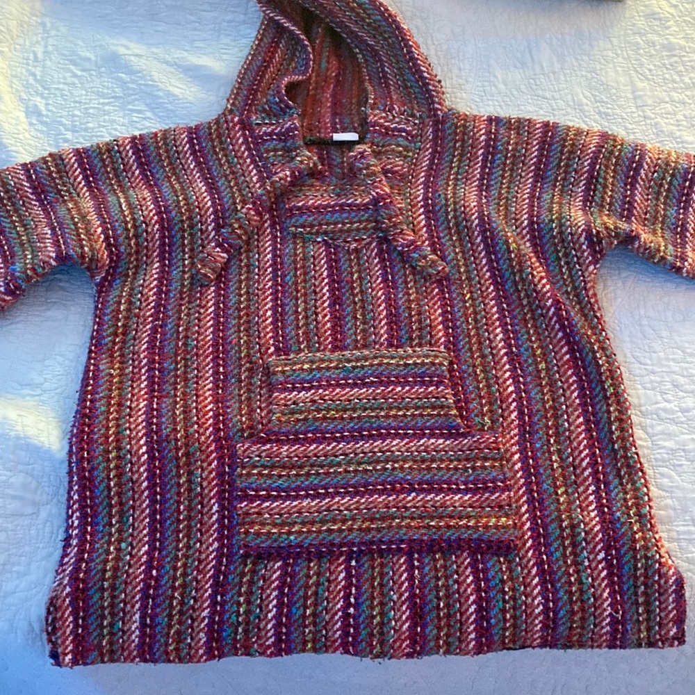 Different colored drug rug sweatshirt with hood
